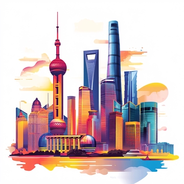 华东地区城市建筑插画1
