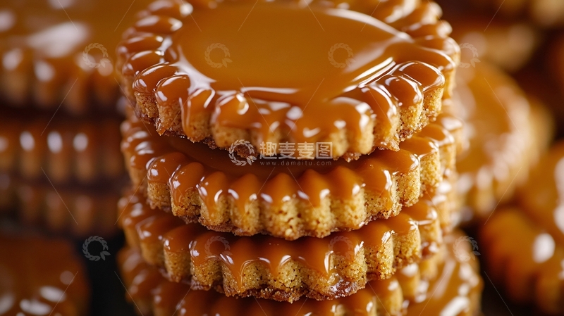 高清大图下载【趣麦麦图】焦糖夹心饼干