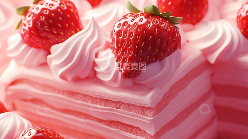 高清大图下载【趣麦麦图】草莓蛋糕素材