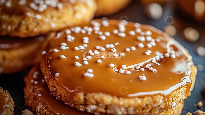 高清大图下载【趣麦麦图】焦糖饼干特写镜头