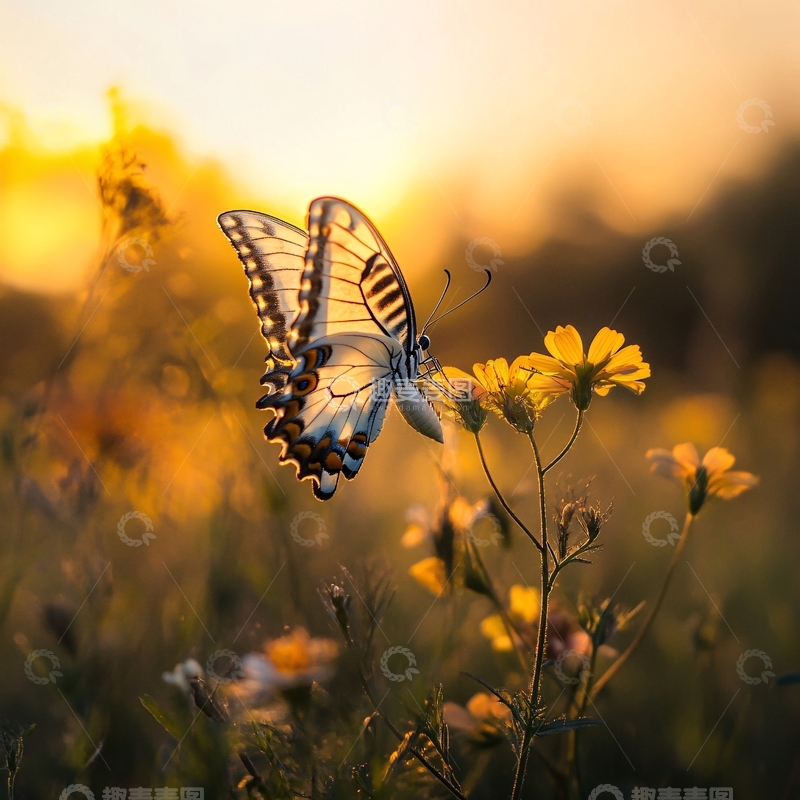 高清大图下载【趣麦麦图】逆光小蝴蝶
