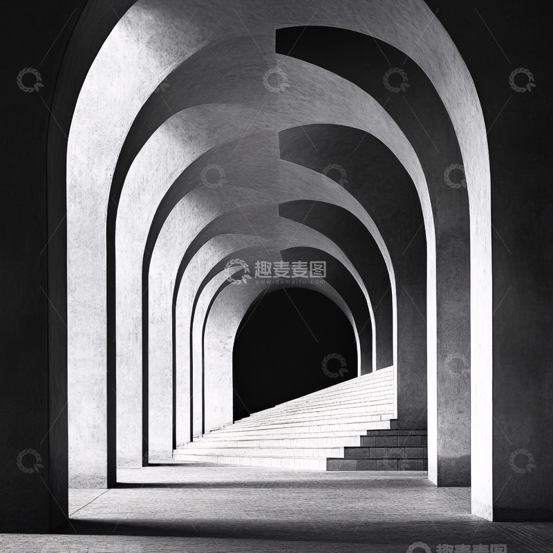 高清大图下载【趣麦麦图】-黑白建筑大片