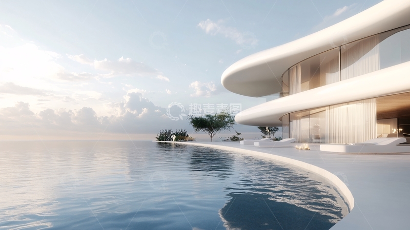 高清大图下载【趣麦麦图】现代海景别墅9