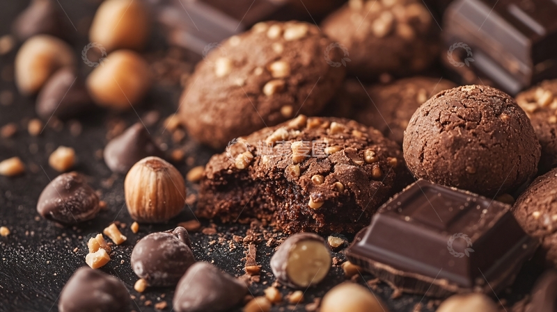 高清大图下载【趣麦麦图】坚果脆皮巧克力