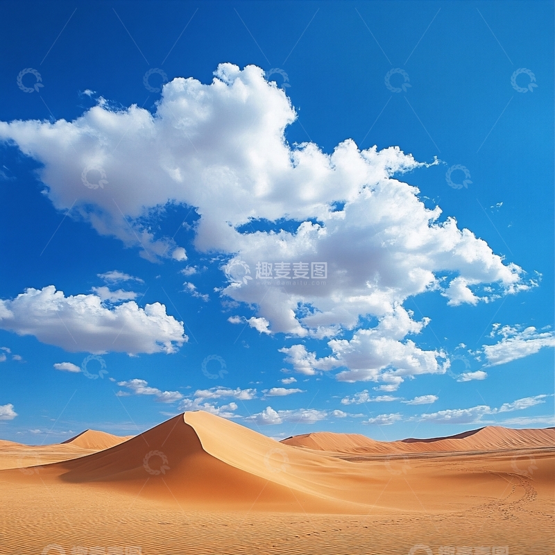 高清大图下载【趣麦麦图】蓝天白云荒漠
