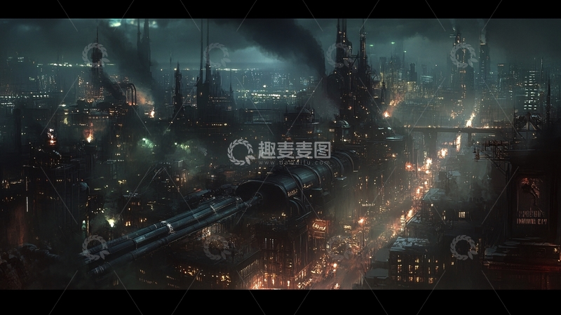 高清大图下载【趣麦麦图】科幻工厂背景1