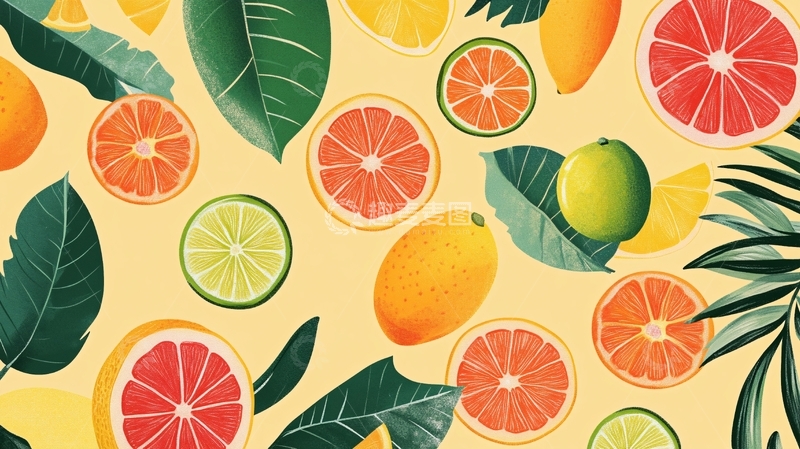 高清大图下载【趣麦麦图】扁平风水果图案