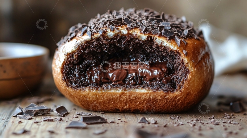 高清大图下载【趣麦麦图】爆浆巧克力面包
