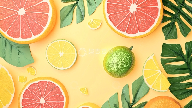 高清大图下载【趣麦麦图】lowpoly柠檬4