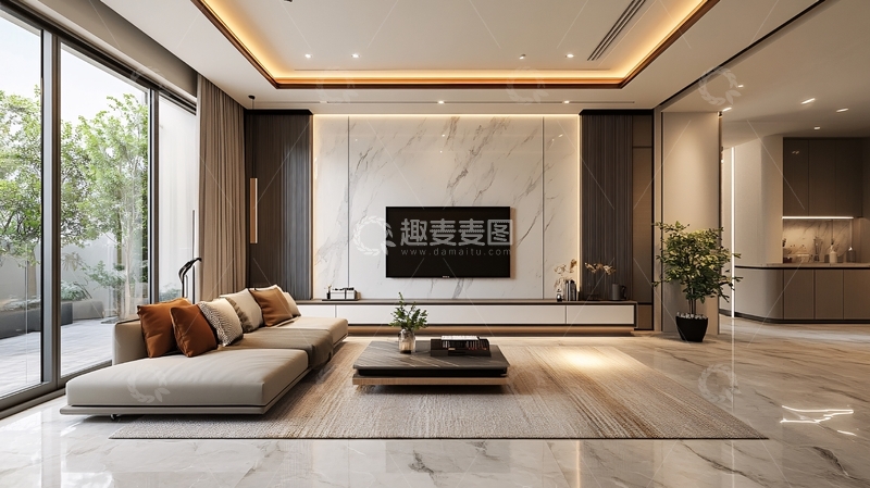 高清大图下载【趣麦麦图】岩板客厅场景素材2