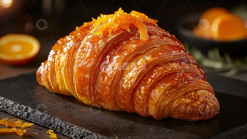 高清大图下载【趣麦麦图】咸蛋流心牛角包