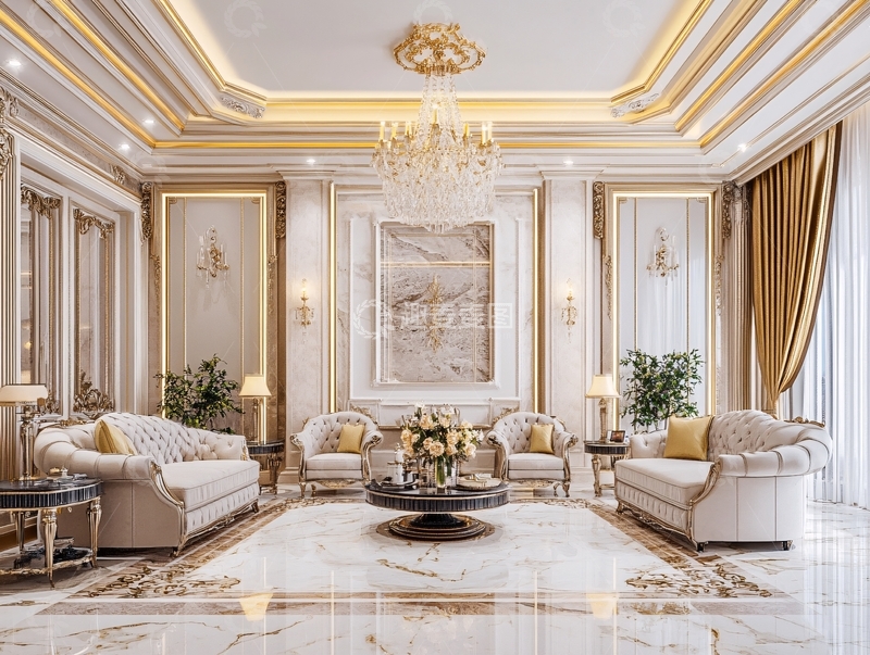 高清大图下载【趣麦麦图】-描金客厅1
