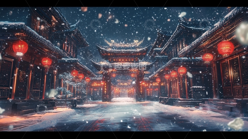 高清大图下载【趣麦麦图】古风雪景