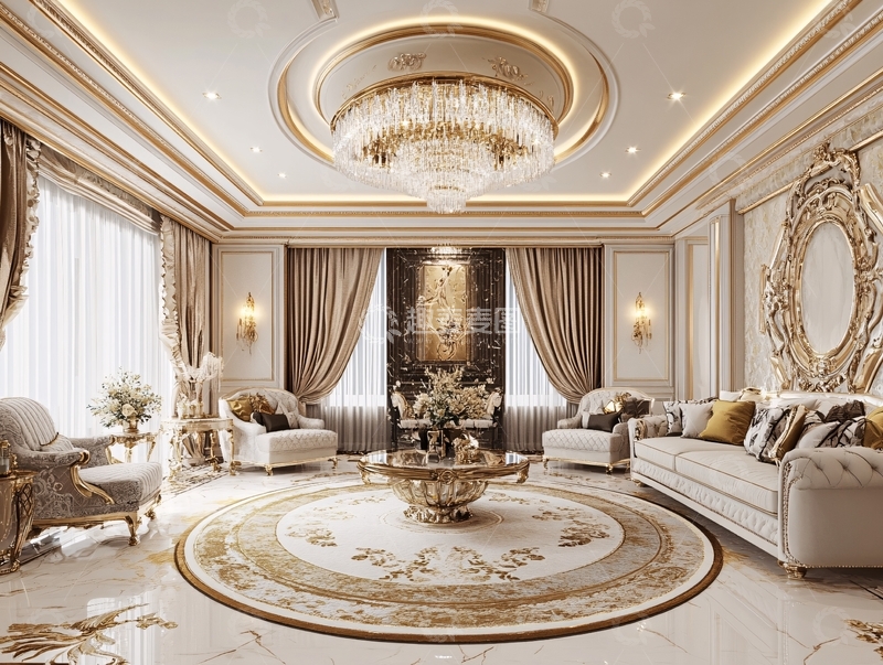 高清大图下载【趣麦麦图】描金客厅