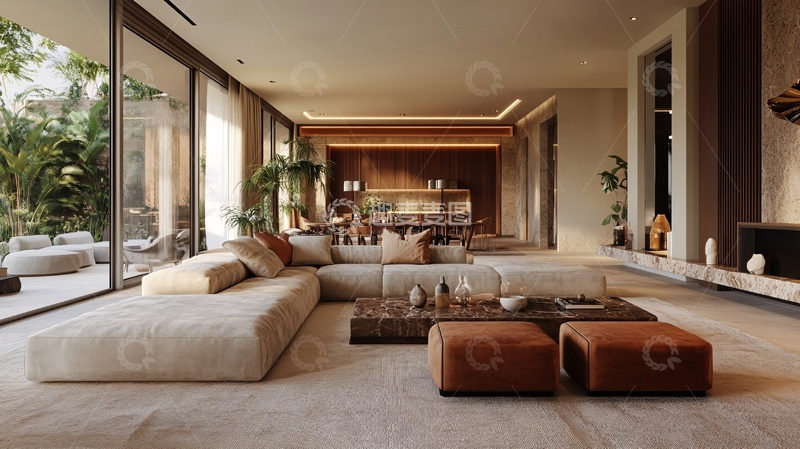 高清大图下载【趣麦麦图】豪宅别墅大客厅1