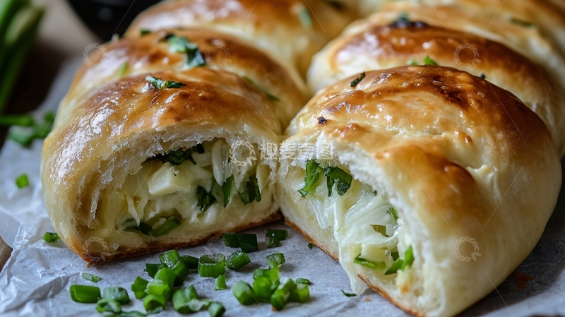 高清大图下载【趣麦麦图】香葱芝士面包8
