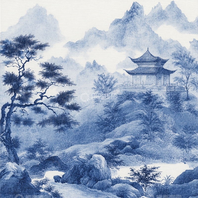 高清大图下载【趣麦麦图】水墨数字画工笔山水