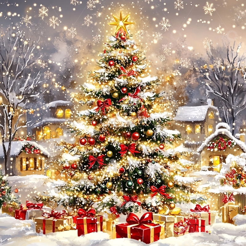 高清大图下载【趣麦麦图】圣诞节风景画