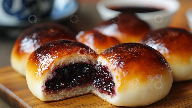 高清大图下载【趣麦麦图】蜜渍红豆包