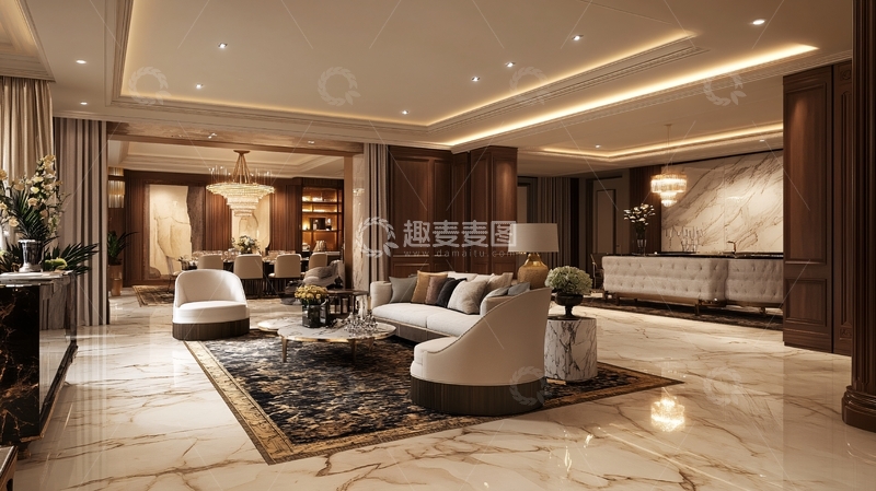 高清大图下载【趣麦麦图】别墅会所会客厅