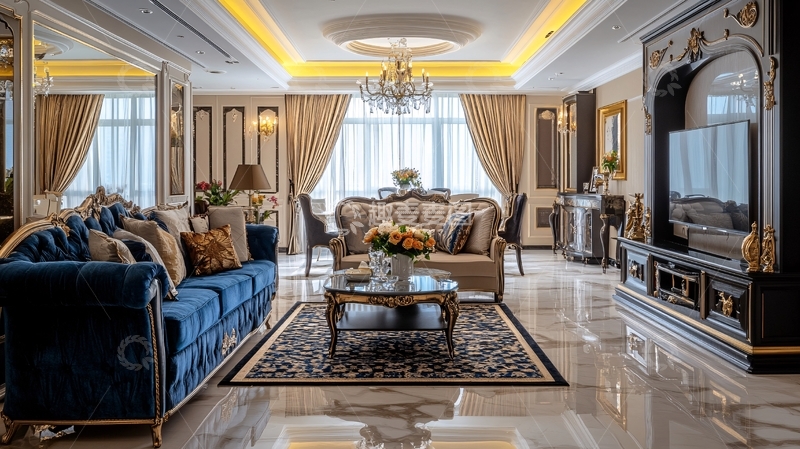 高清大图下载【趣麦麦图】蓝金欧式