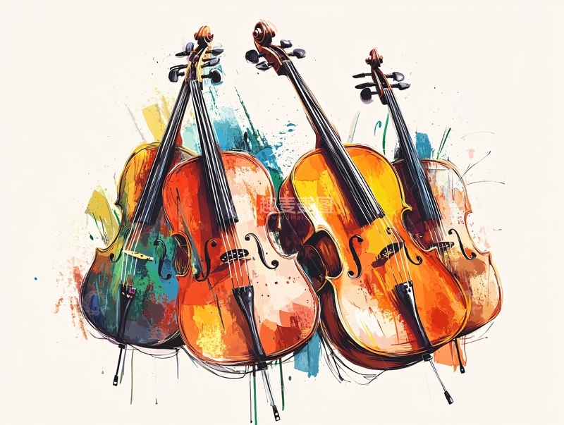 高清大图下载【趣麦麦图】小提琴插画2