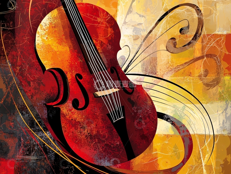 高清大图下载【趣麦麦图】小提琴插画1