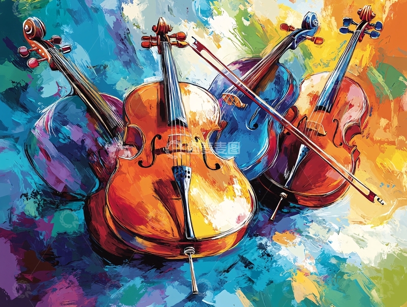 高清大图下载【趣麦麦图】小提琴插画3