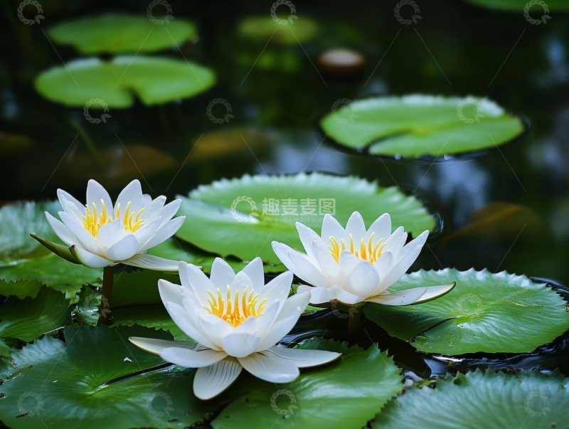 高清大图下载【趣麦麦图】高清白色睡莲3