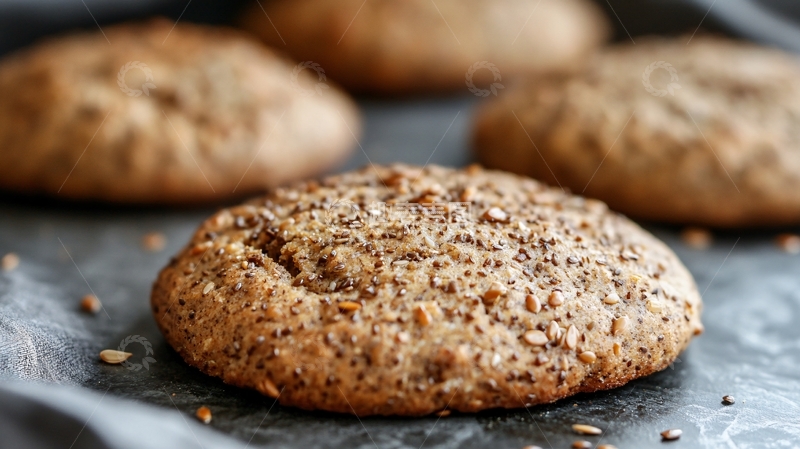 高清大图下载【趣麦麦图】亚麻籽面包