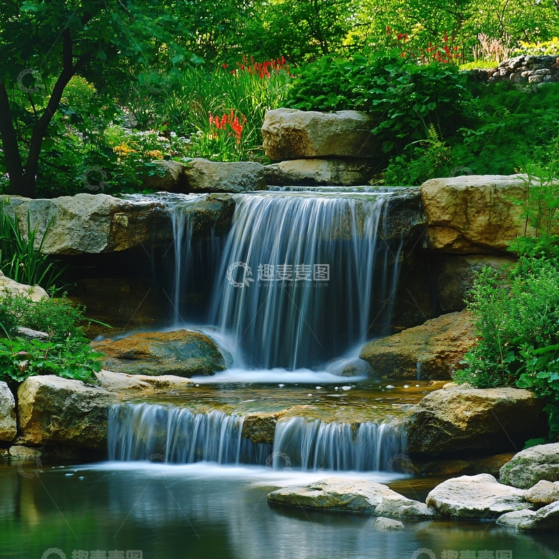 高清大图下载【趣麦麦图】慢门小瀑布