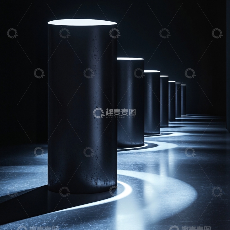 高清大图下载【趣麦麦图】地面发光柱
