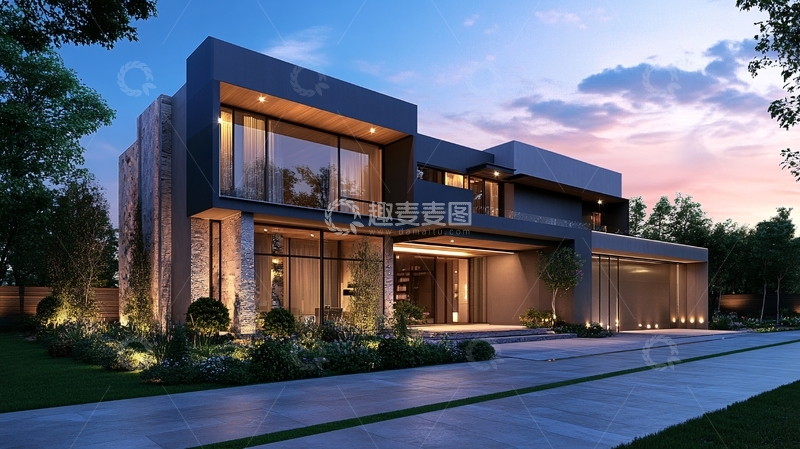 高清大图下载【趣麦麦图】别墅户型渲染1