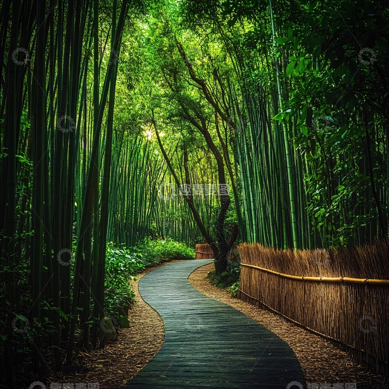 高清大图下载【趣麦麦图】竹园小道1