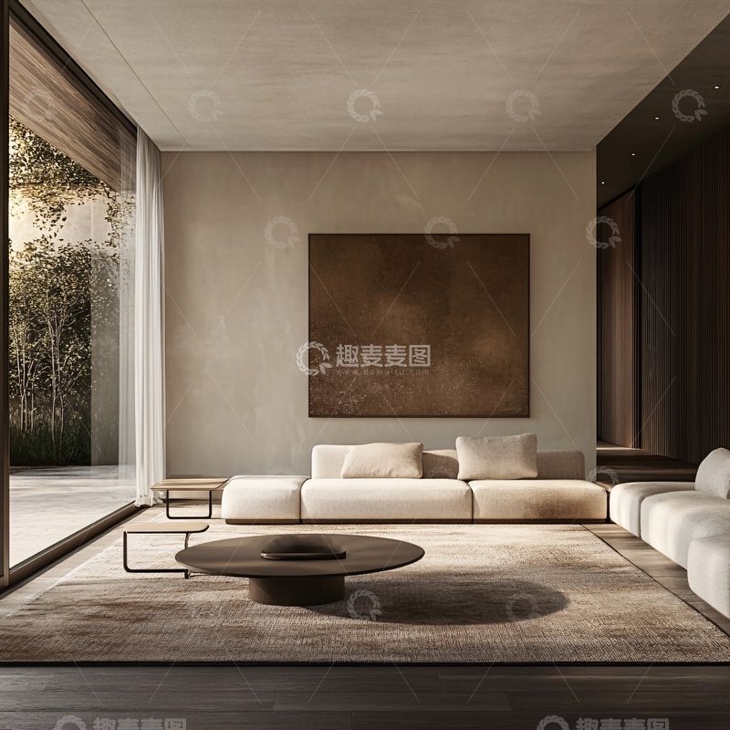 高清大图下载【趣麦麦图】侘寂风客厅1
