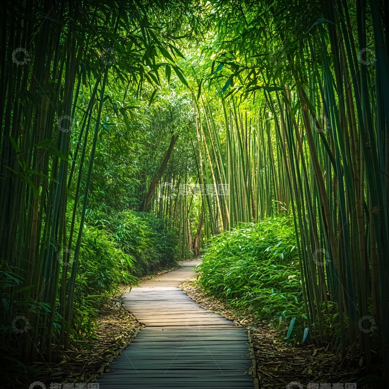 高清大图下载【趣麦麦图】竹园小道