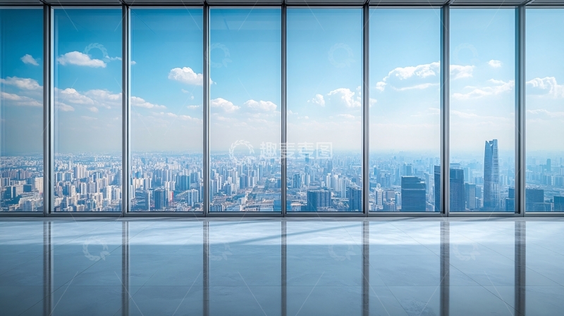 高清大图下载【趣麦麦图】玻璃外的城市风光