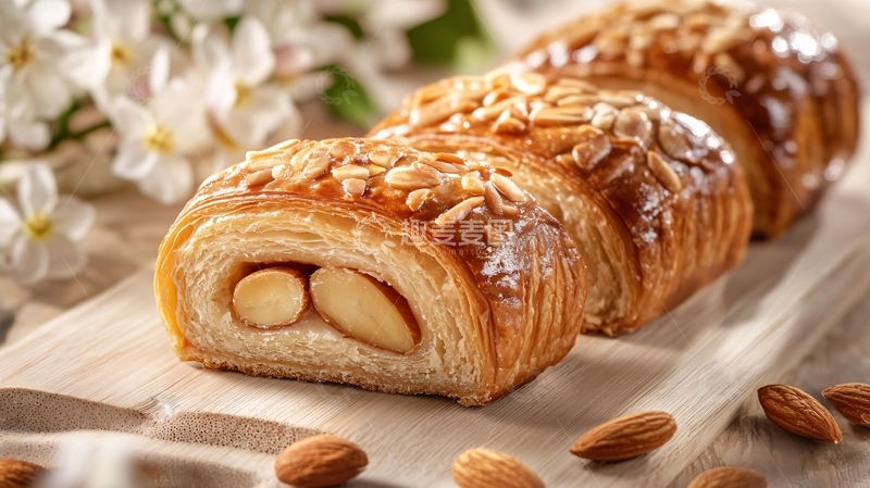 高清大图下载【趣麦麦图】杏仁奶油面包