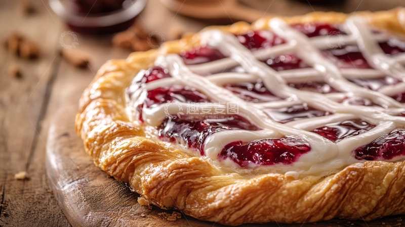 高清大图下载【趣麦麦图】奶油果酱丹麦酥