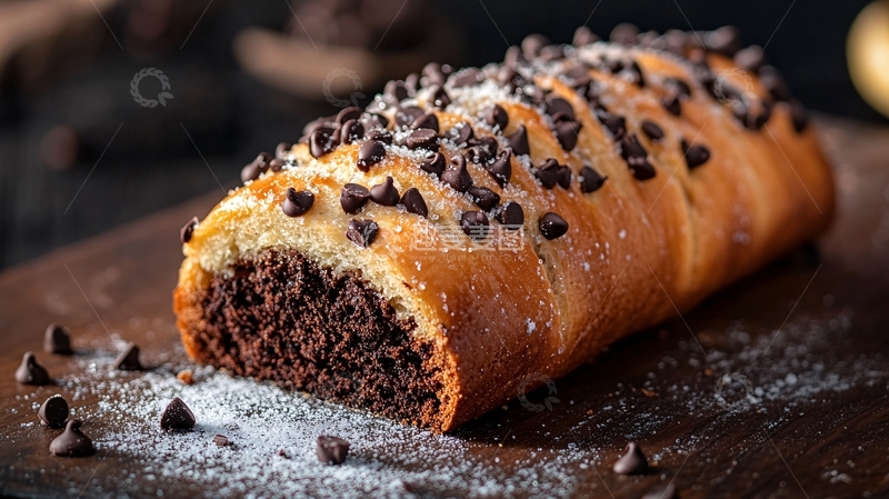 高清大图下载【趣麦麦图】巧克力爆浆面包1