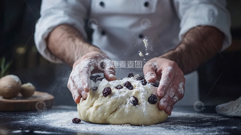 高清大图下载【趣麦麦图】葡萄干甜面包