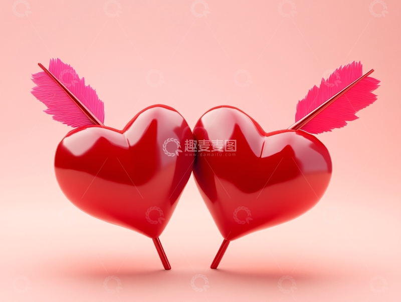 高清大图下载【趣麦麦图】两个爱心组合