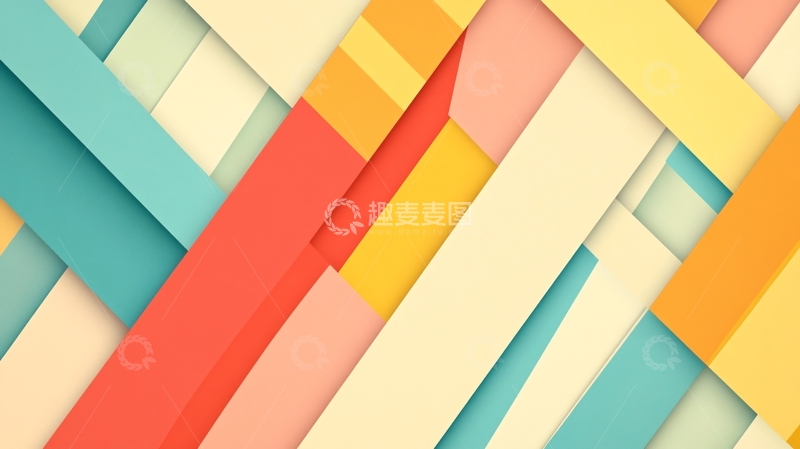 高清大图下载【趣麦麦图】色块横幅插画