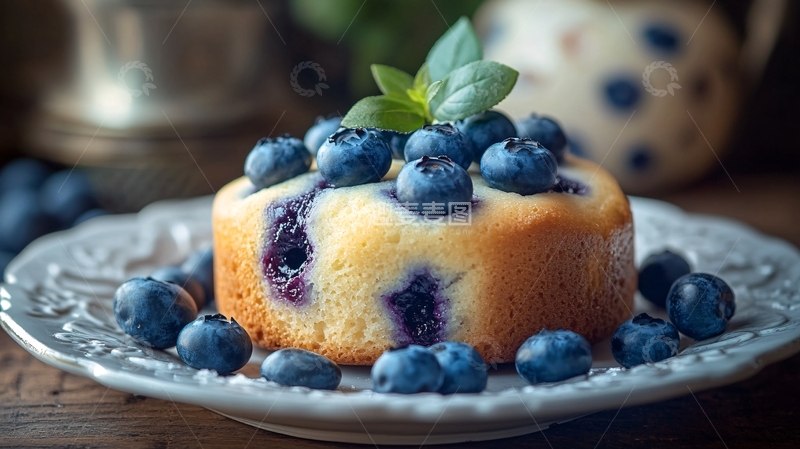 高清大图下载【趣麦麦图】网红蛋糕蓝莓