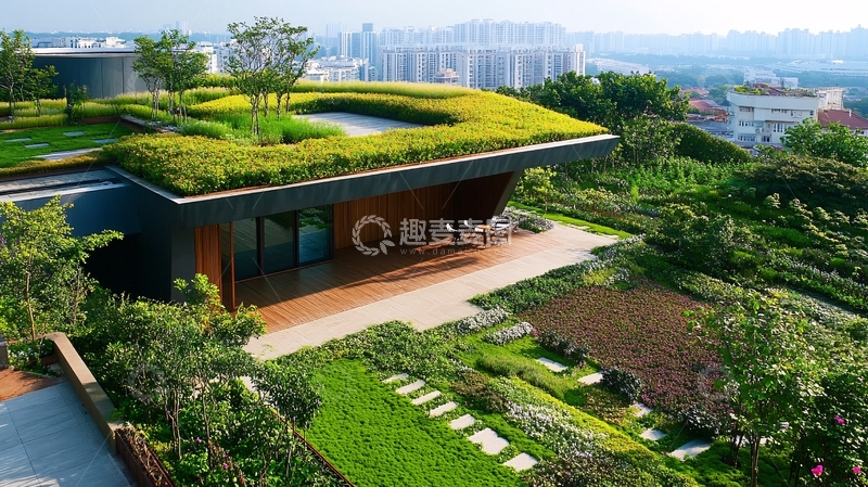 高清大图下载【趣麦麦图】屋顶绿化效果图
