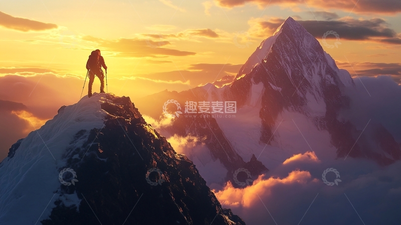 高清大图下载【趣麦麦图】登顶成功拼搏进取征程3