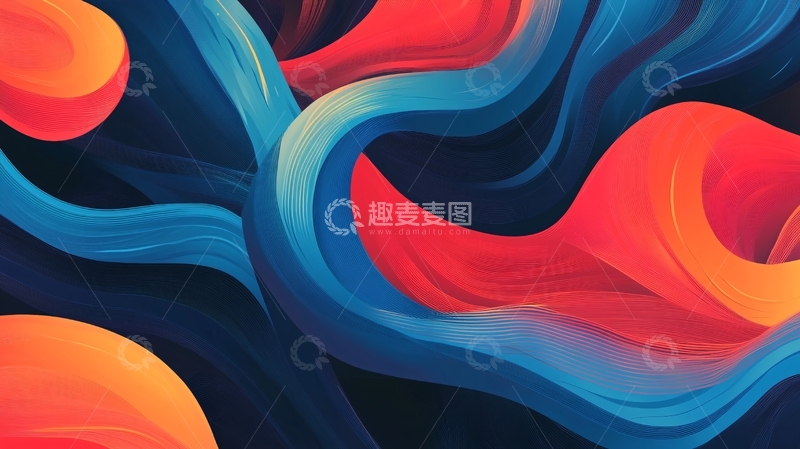 高清大图下载【趣麦麦图】彩色酷炫流动感背景1