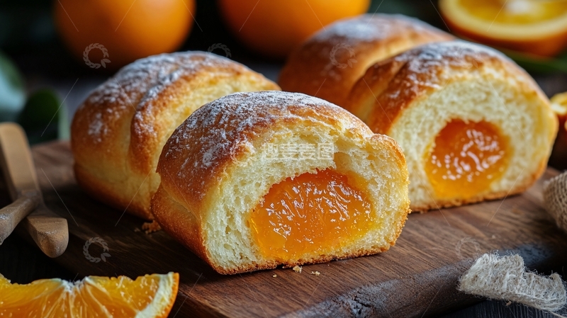 高清大图下载【趣麦麦图】鲜橙夹心软欧包