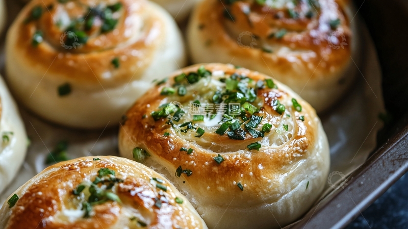 高清大图下载【趣麦麦图】葱香面包1