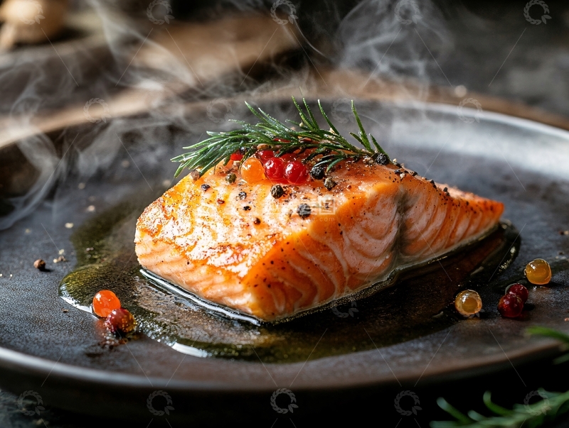 高清大图下载【趣麦麦图】嫩烤挪威鲑鱼